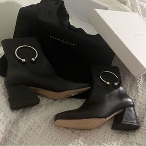 Dorateymur Black Leather Boots, Size 36 EXCELLENT CONDITION!!!!